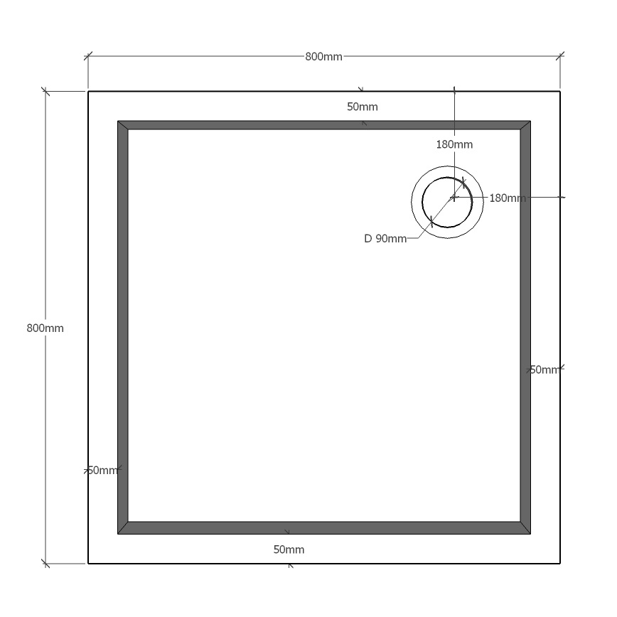 Душевой поддон из искусственного камня Sanola S800H, глубокая чаша