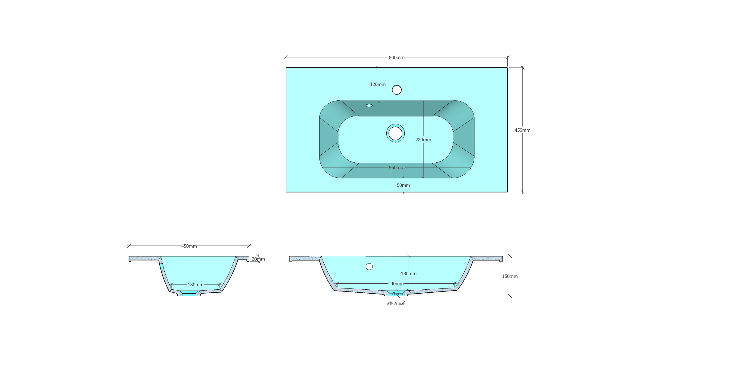 Раковина из искусственного камня Sanola Ars 80