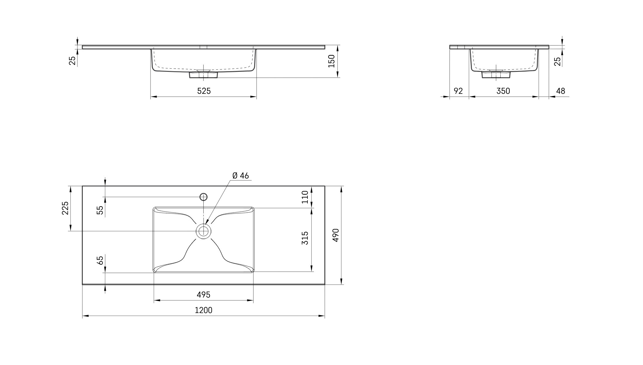 Раковина из искусственного камня Sanola Mare 120