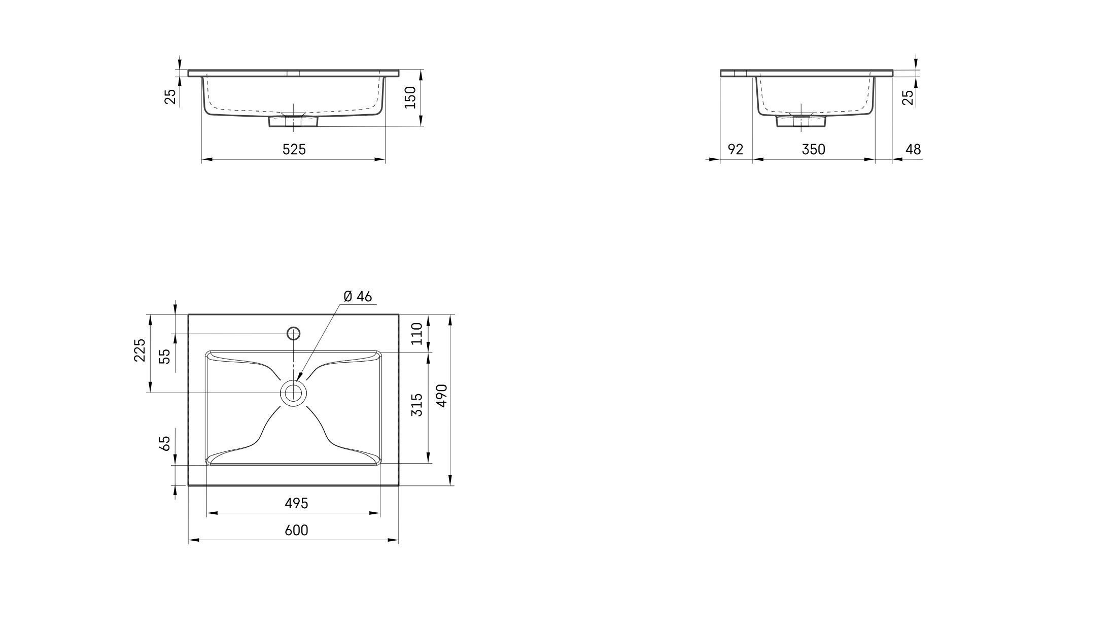Раковина из искусственного камня Sanola Mare 60