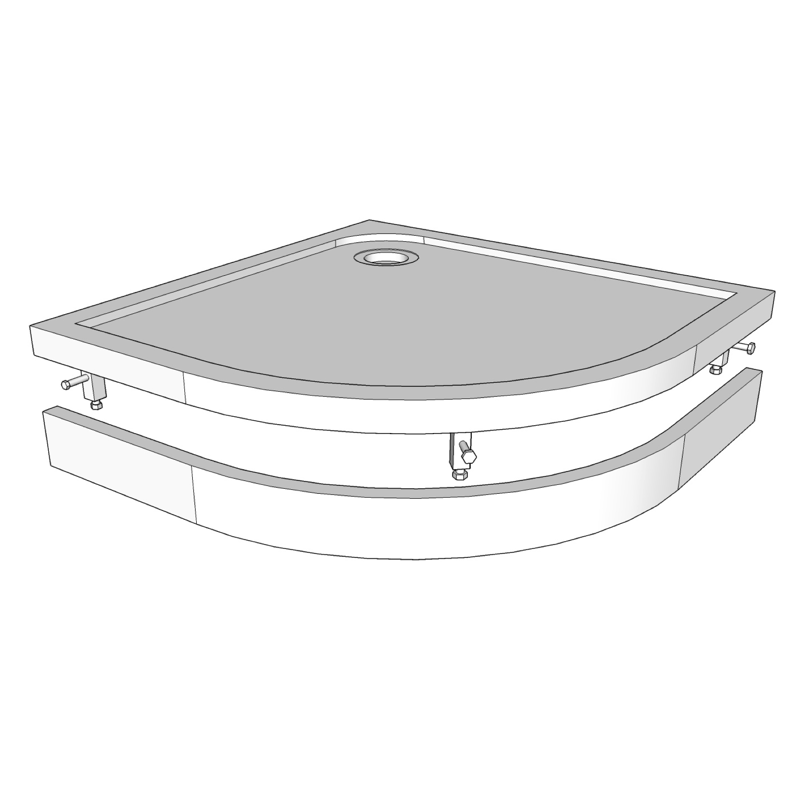Экран для скругленных низких поддонов