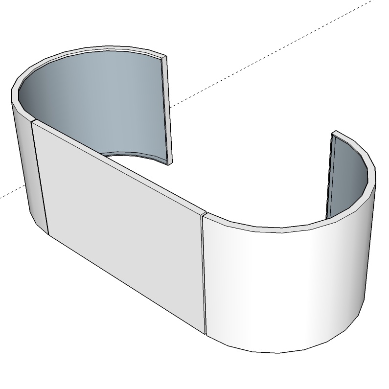 Экран трехсторонний с каркасом 1700x700