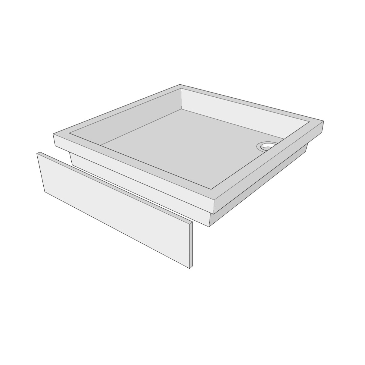 Экран для высокого прямоугольного поддона - 1 сторона